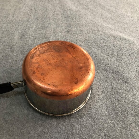 1 Quart Revere Ware Saucepan & Lid Copper Clad Bottom Made In USA - Picture 4 of 4